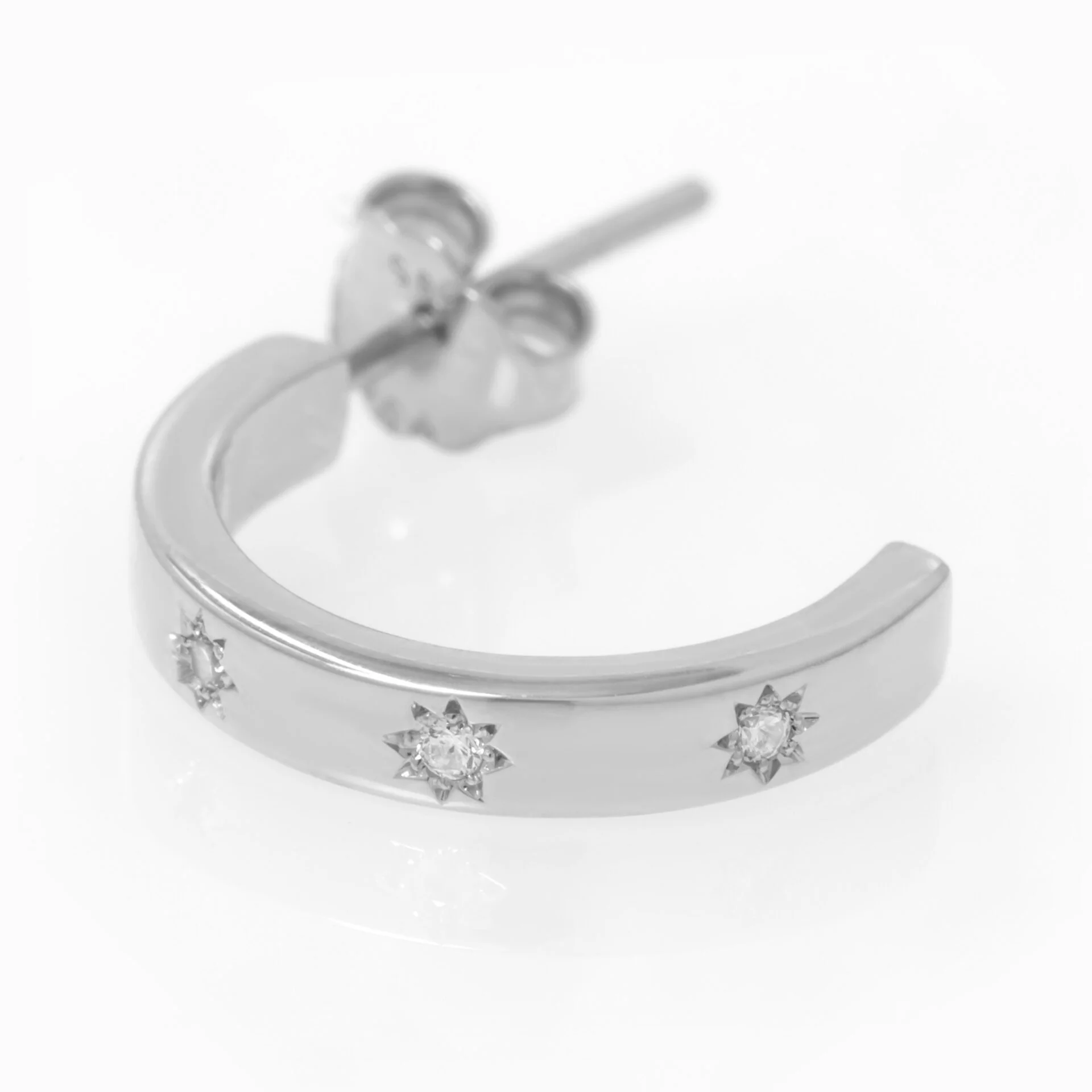 North Star Diamond Hoop Earrings — additional product image 5 from AntEva Crafts