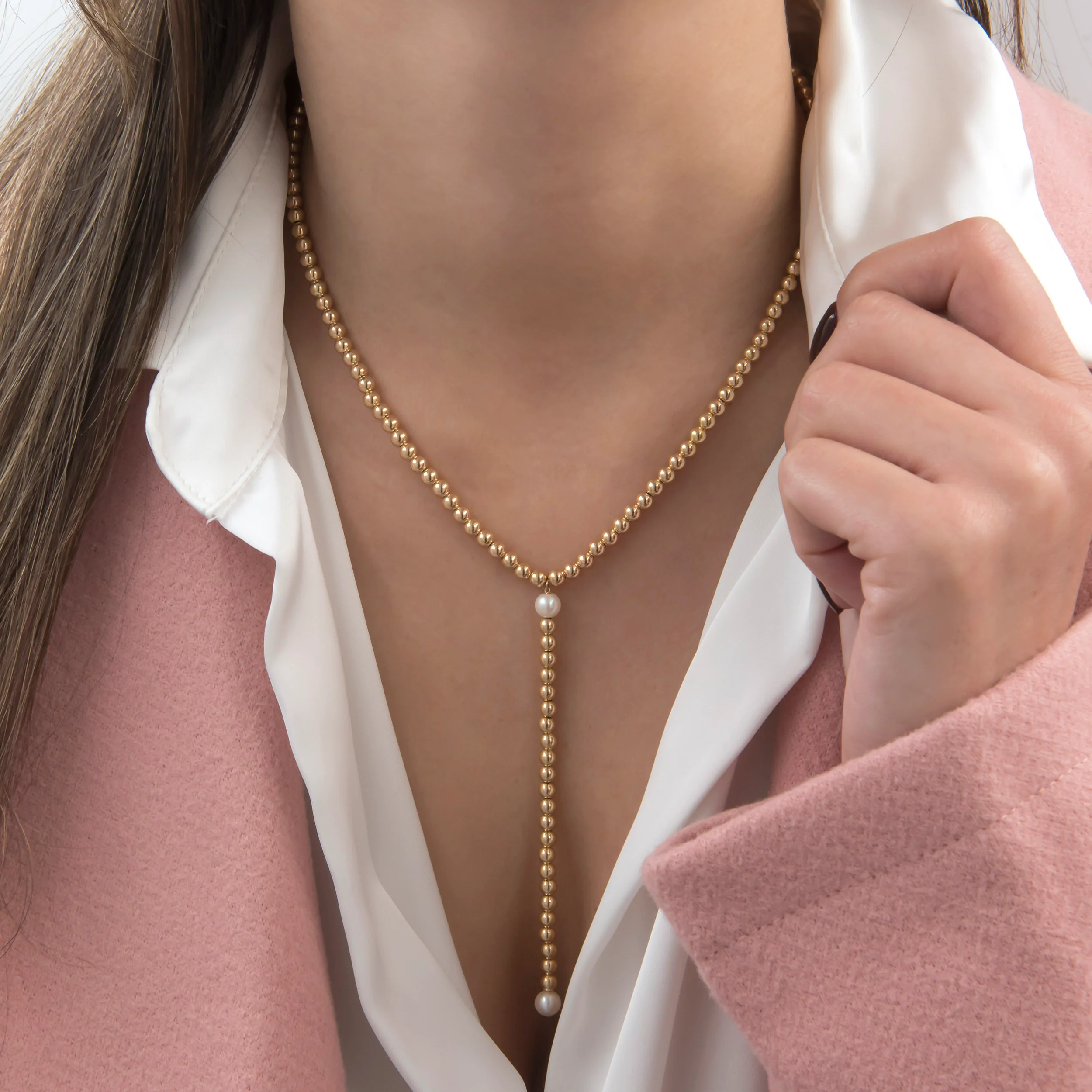 Ball Lariat Necklace — additional product image 3 from AntEva Crafts