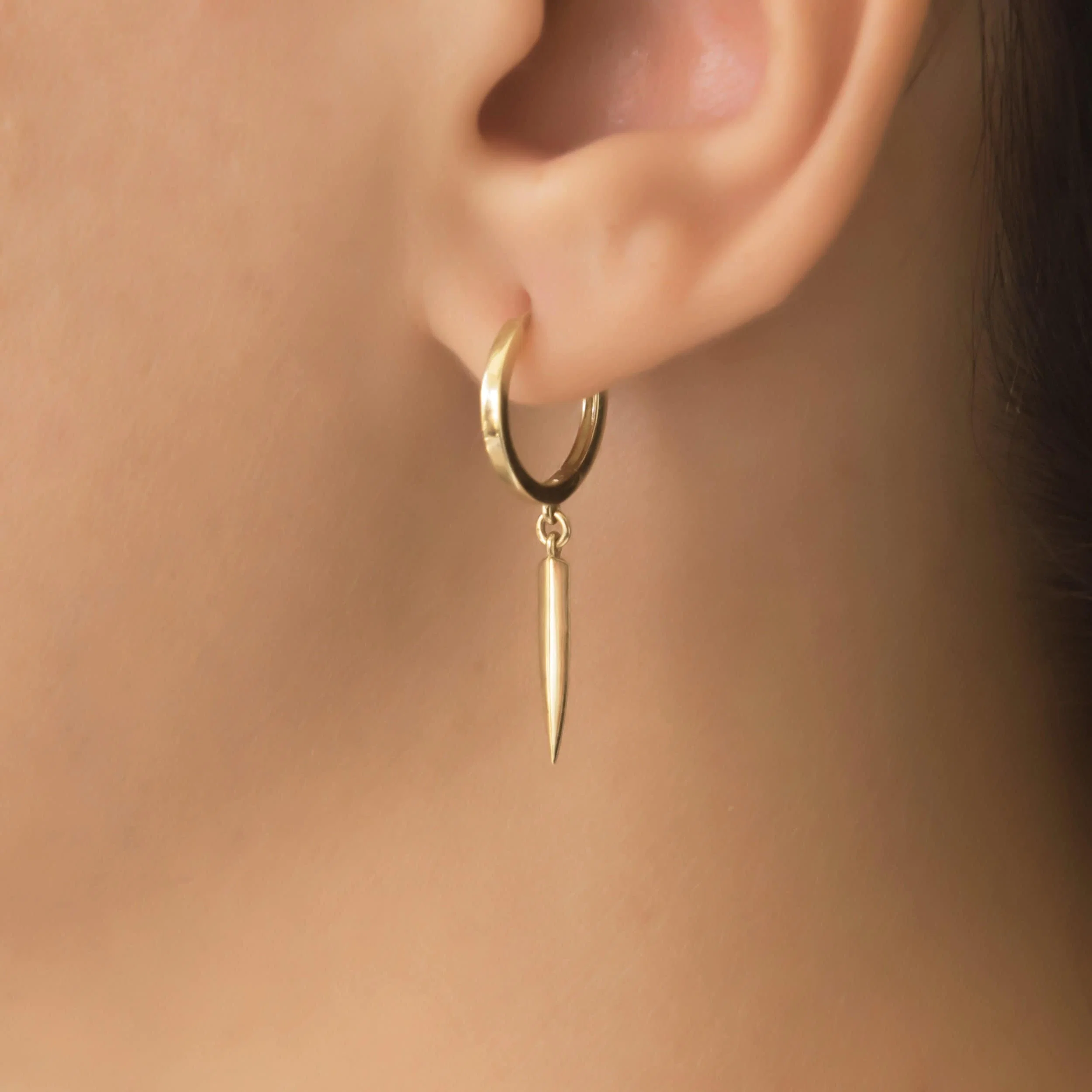 Single Spike Hoop Earrings — additional product image 2 from AntEva Crafts
