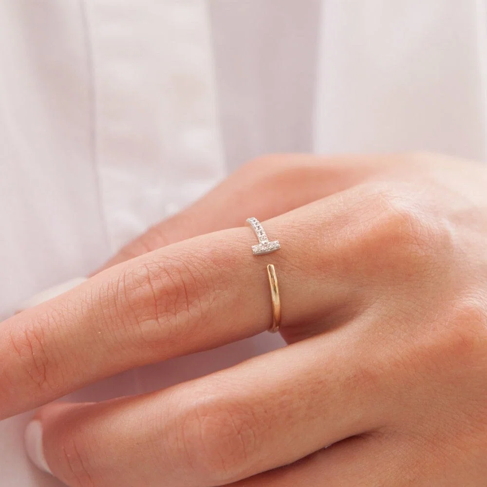 T Bar Open Diamond Ring — additional product image 2 from AntEva Crafts