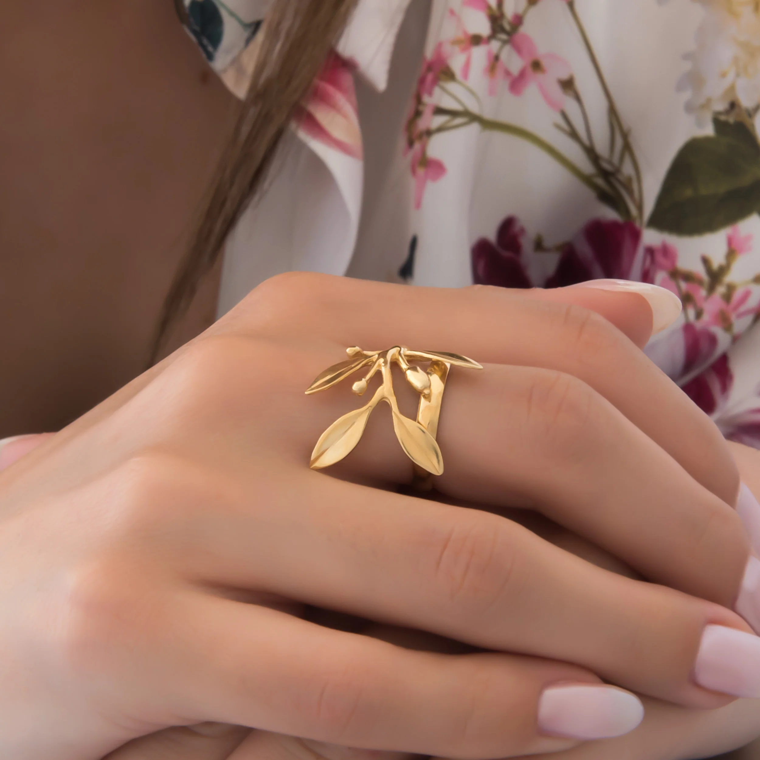 Olive Leaf Silver Ring — additional product image 2 from AntEva Crafts