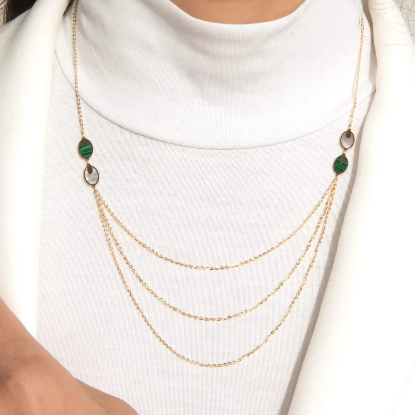Triple Chain Charm Necklace — additional product image 3 from AntEva Crafts