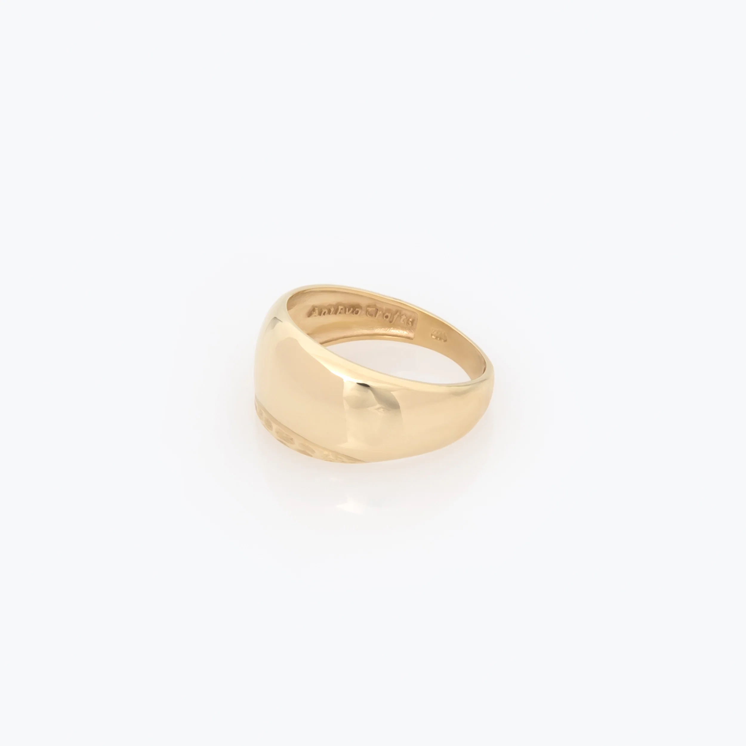 Wide Dome Ring with a Hammered Edge — additional product image 3 from AntEva Crafts