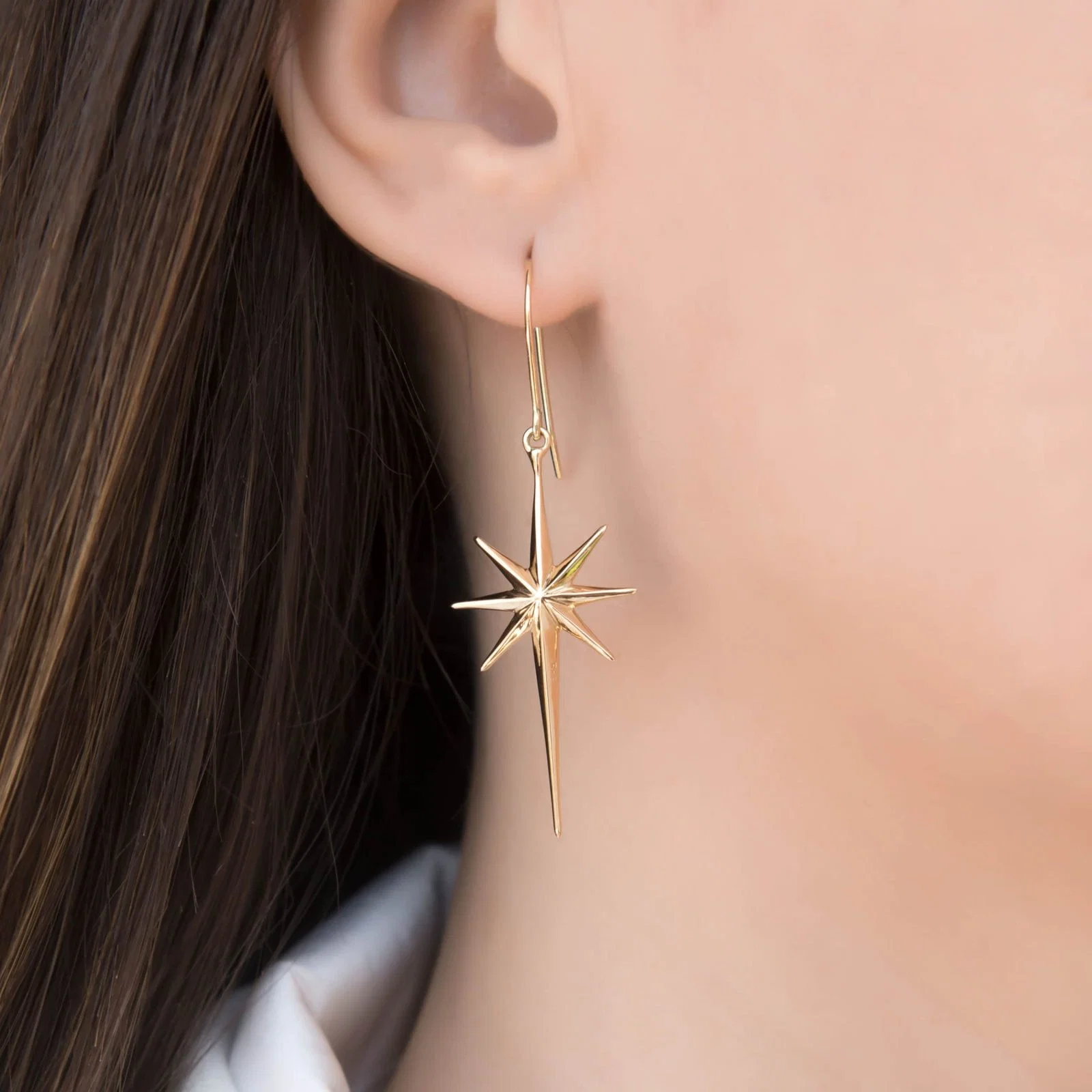 North Star Hanging Earrings — additional product image 8 from AntEva Crafts