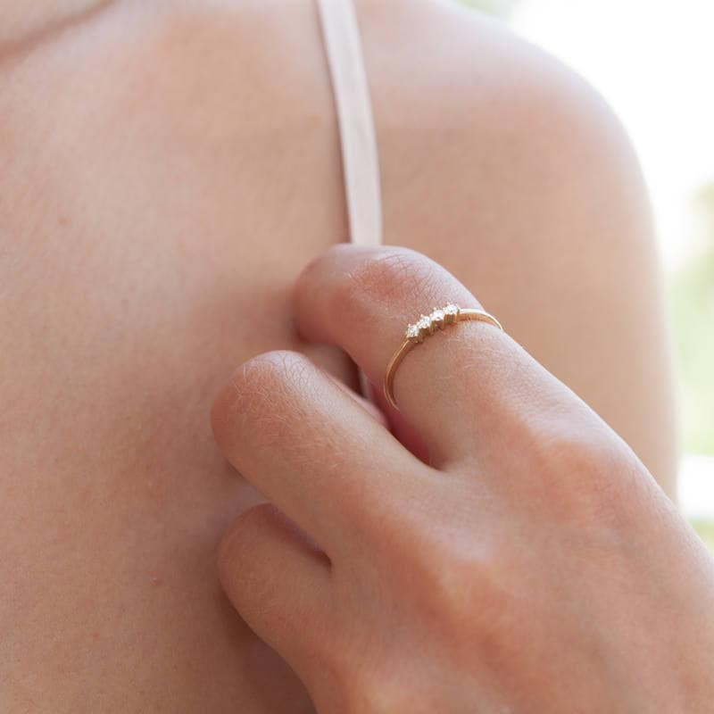 Birthstone Thin Dainty Ring — additional product image 2 from AntEva Crafts