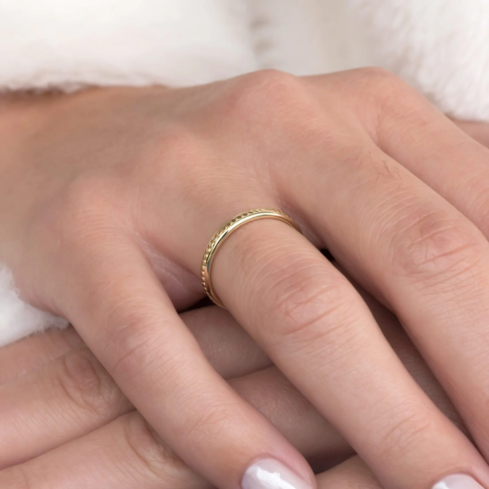 Milgrain Wedding Band — additional product image 8 from AntEva Crafts