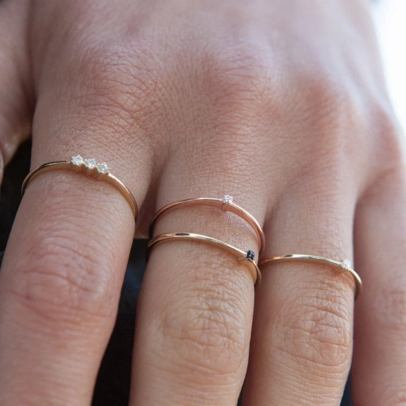Birthstone Thin Dainty Ring — additional product image 3 from AntEva Crafts