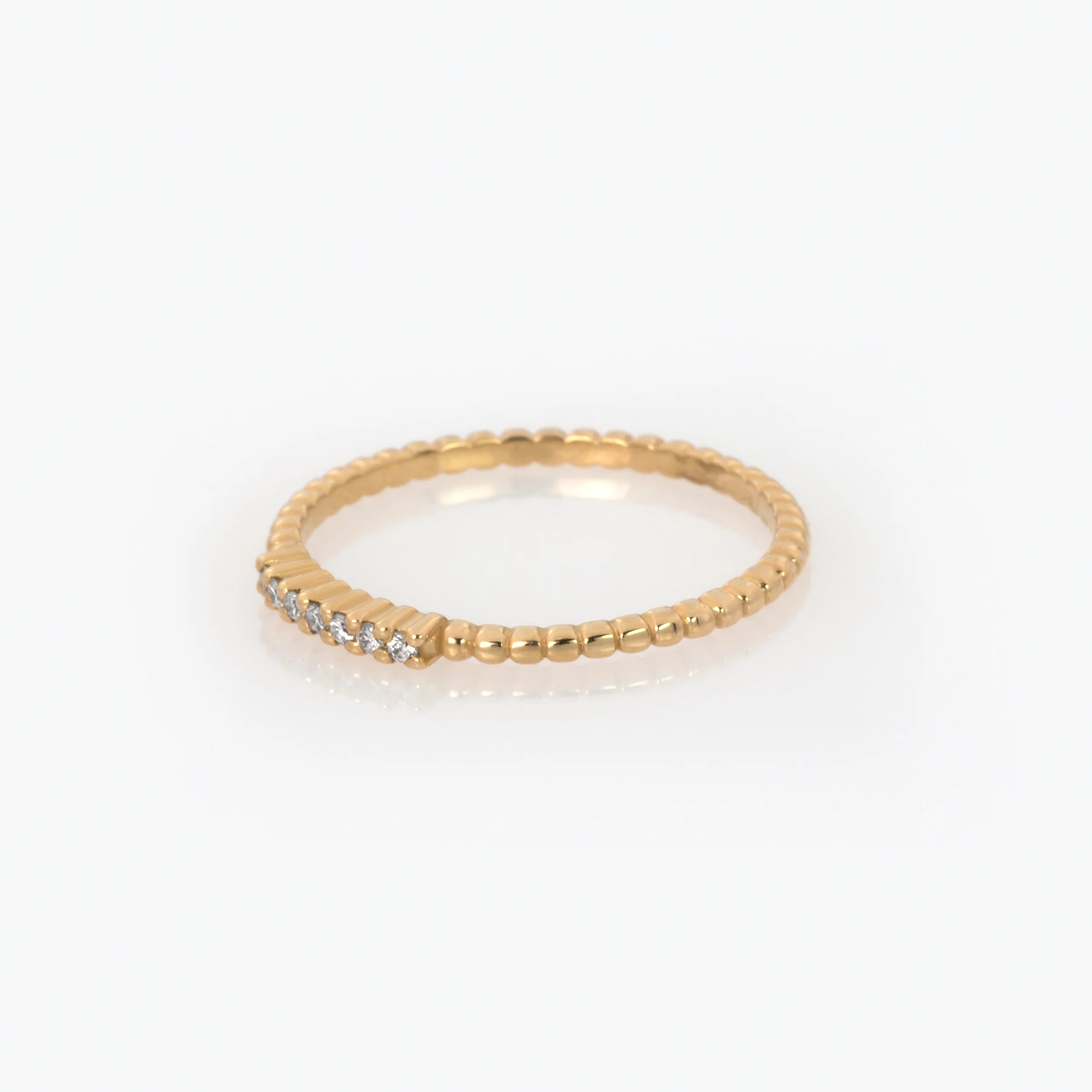 Delicate Diamond Beaded Ring — additional product image 3 from AntEva Crafts