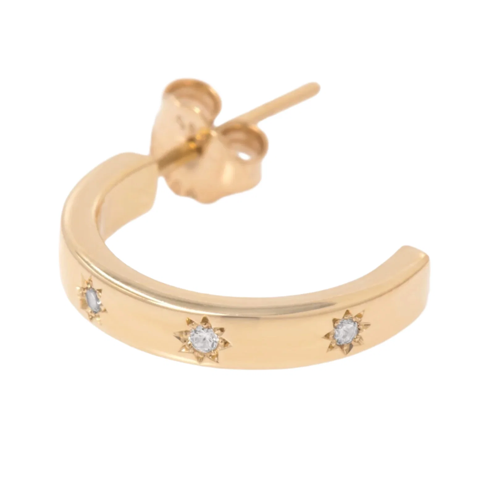 North Star Diamond Hoop Earrings — additional product image 4 from AntEva Crafts