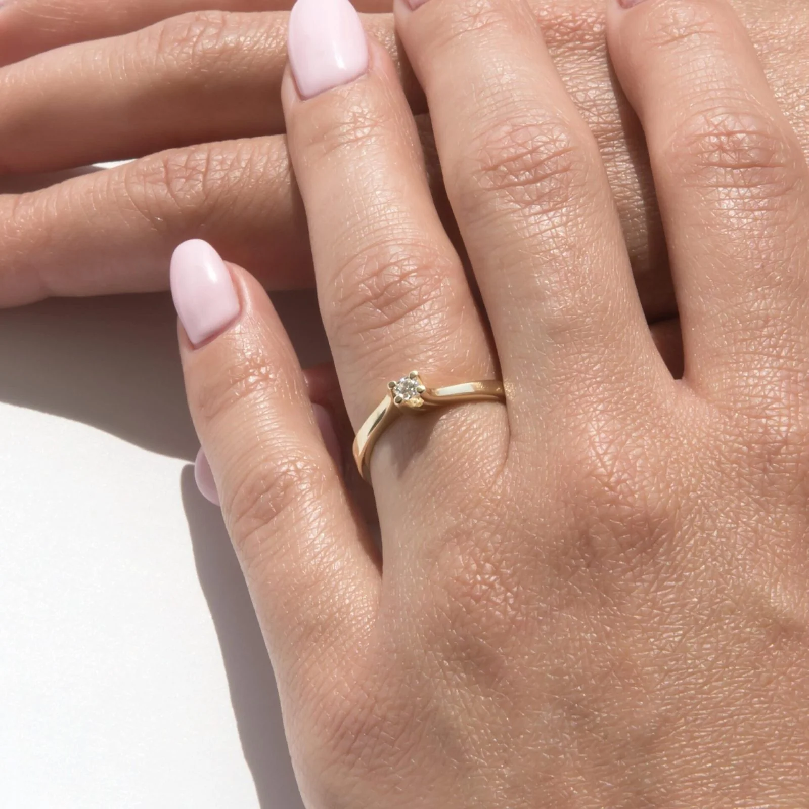 14k Diamond Solitaire Ring — additional product image 2 from AntEva Crafts