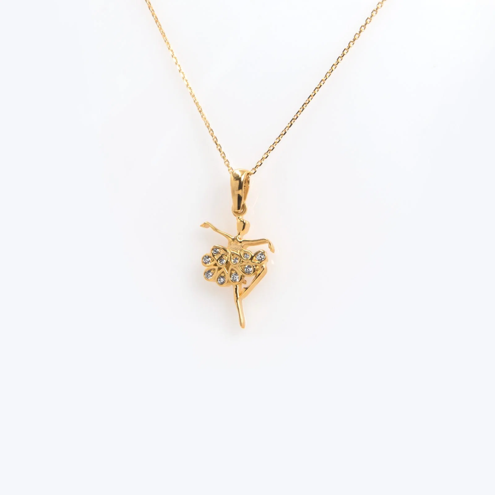 Ballerina Design Gold Necklace