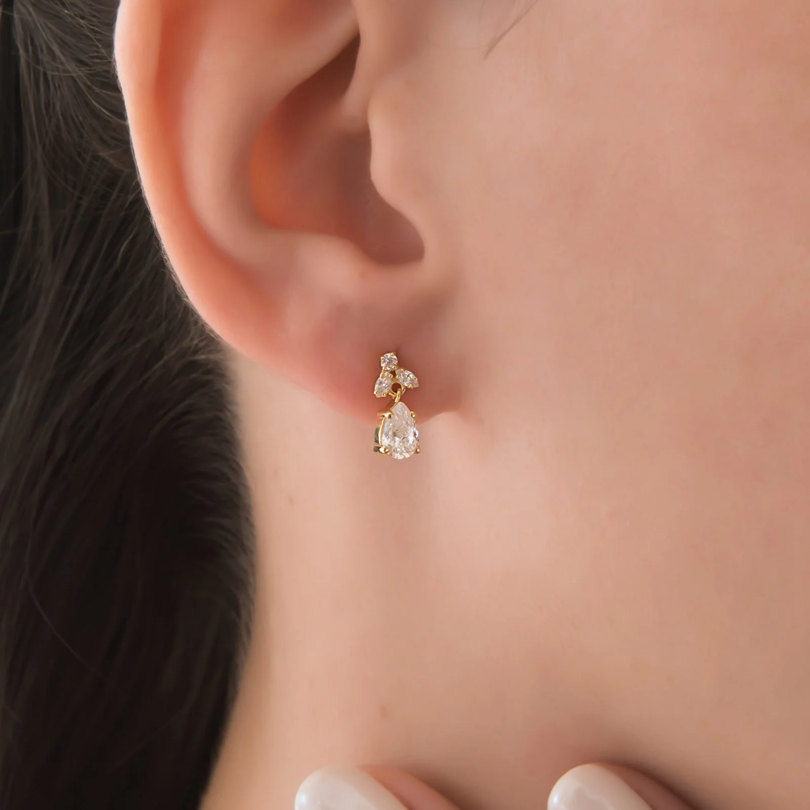 Drop Pear Post Earrings — additional product image 2 from AntEva Crafts