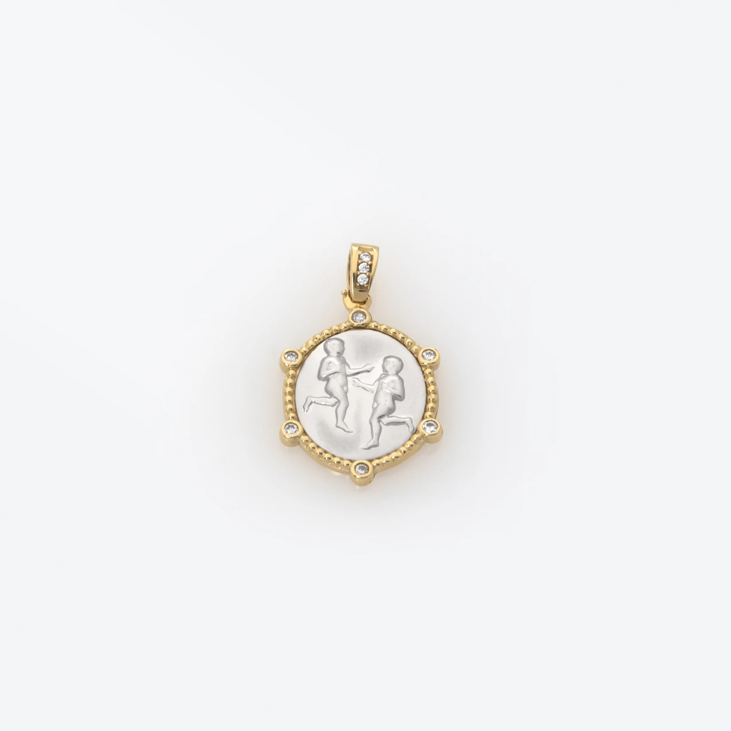 Two Tone Horoscope Charm Zodiac Necklace