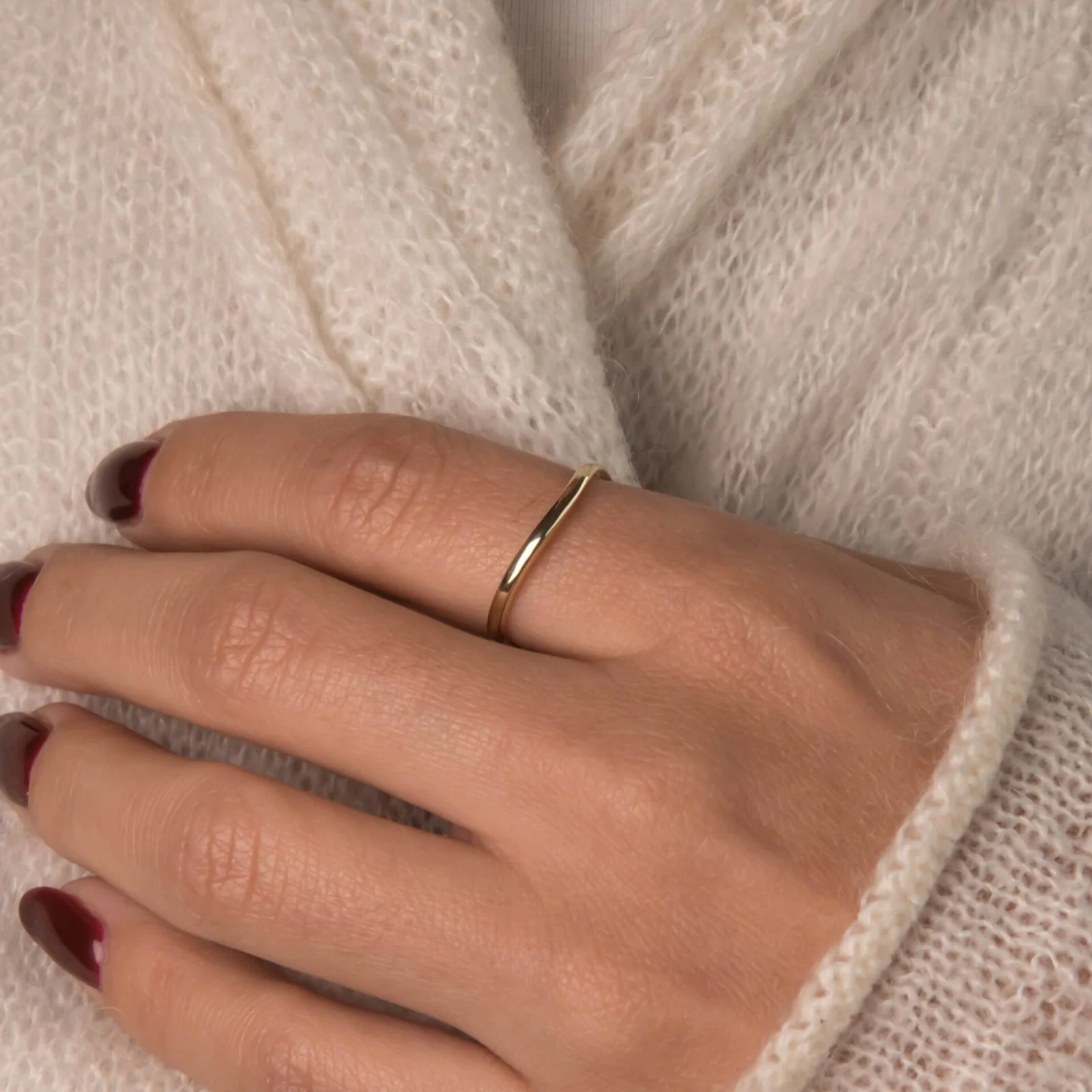 Dainty Wavy Band Ring — additional product image 3 from AntEva Crafts