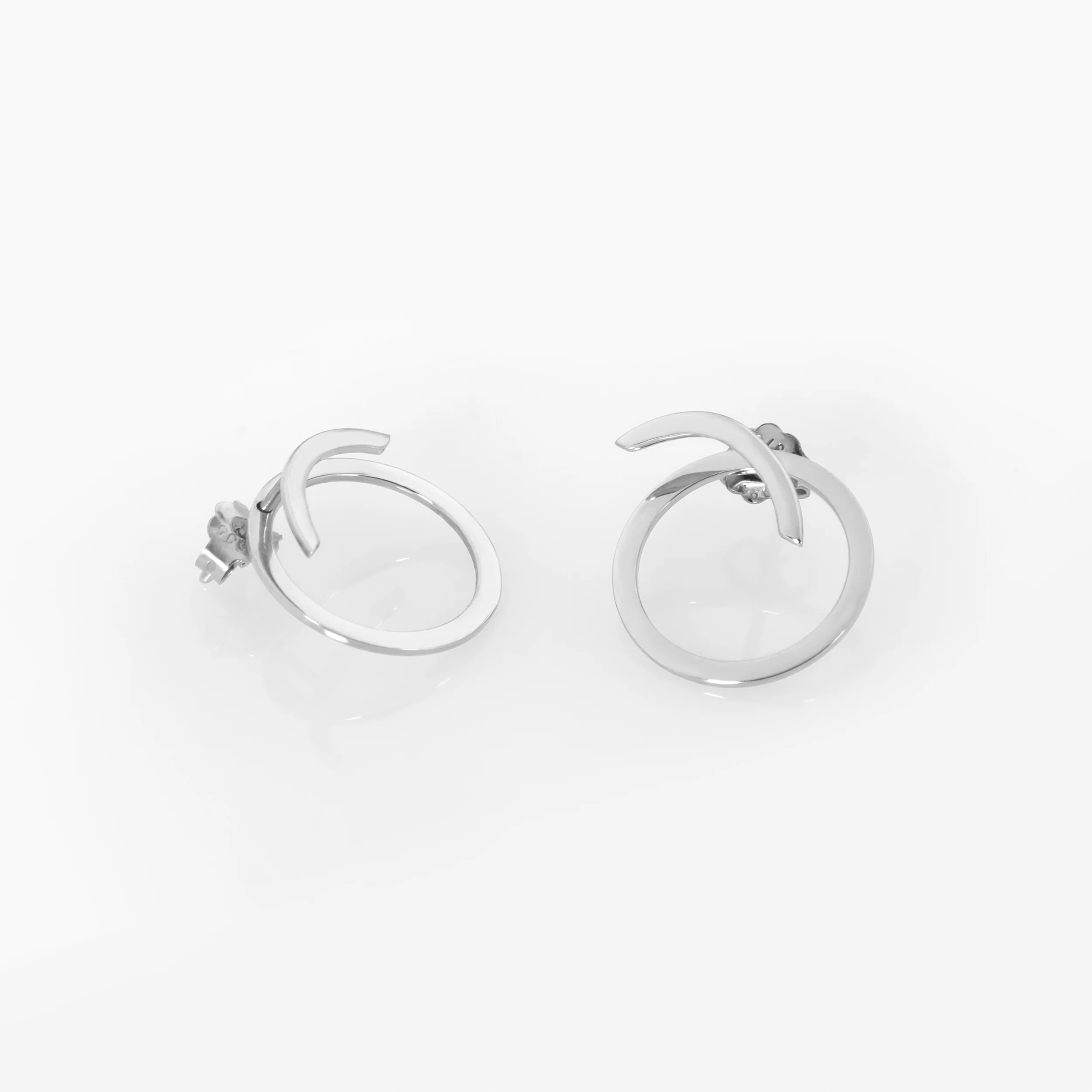 Gold Circle Ear Jacket Studs — additional product image 4 from AntEva Crafts