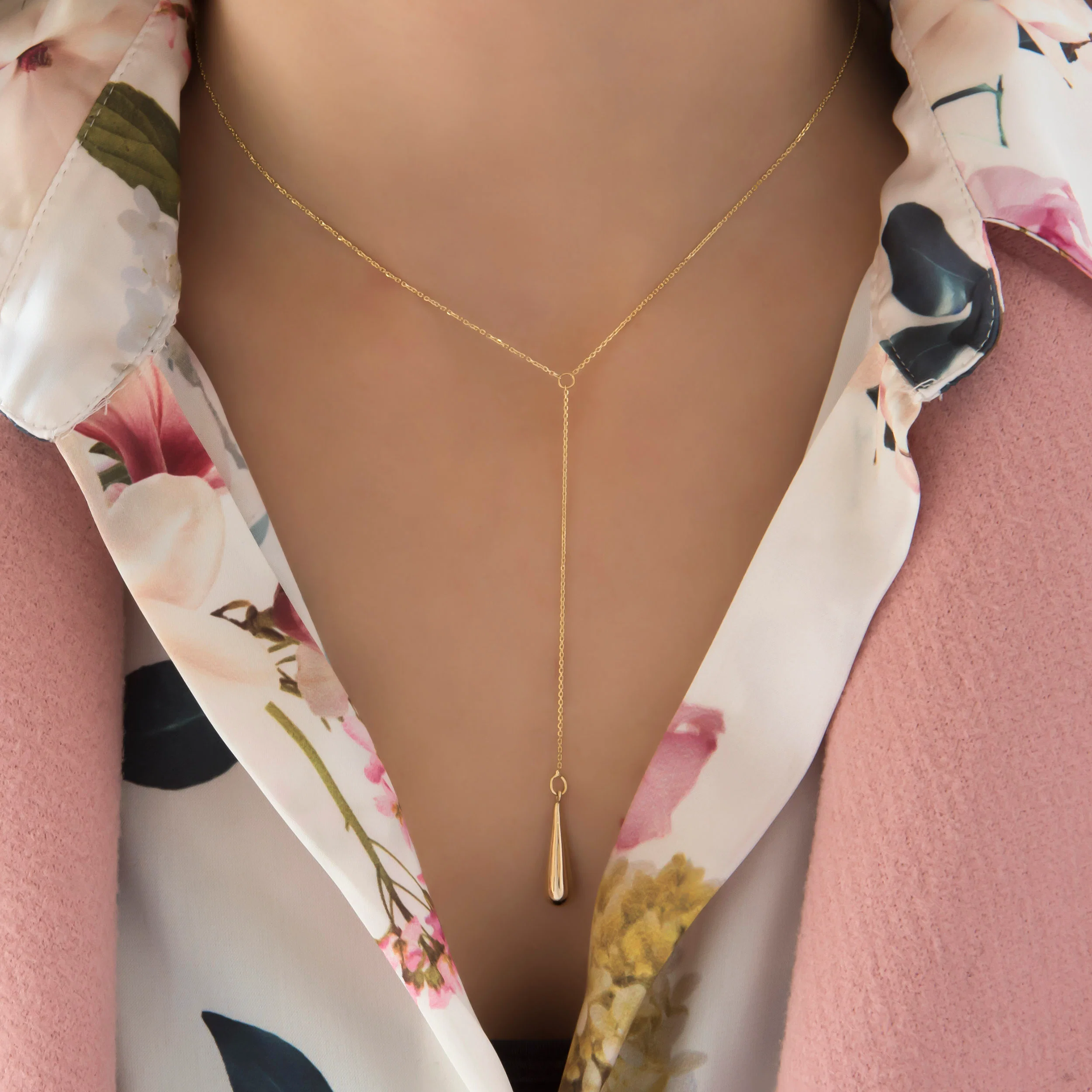 Lariat Teardrop Necklace — additional product image 2 from AntEva Crafts