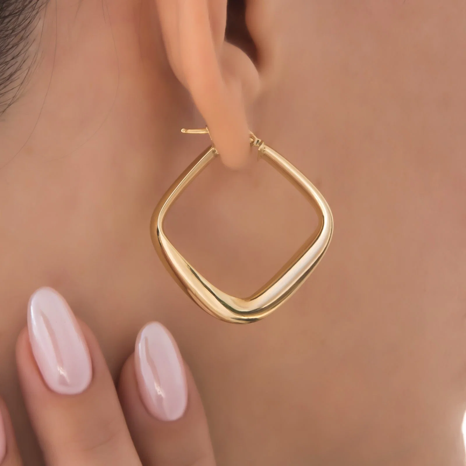 Rhombus Hoop Earrings — additional product image 2 from AntEva Crafts
