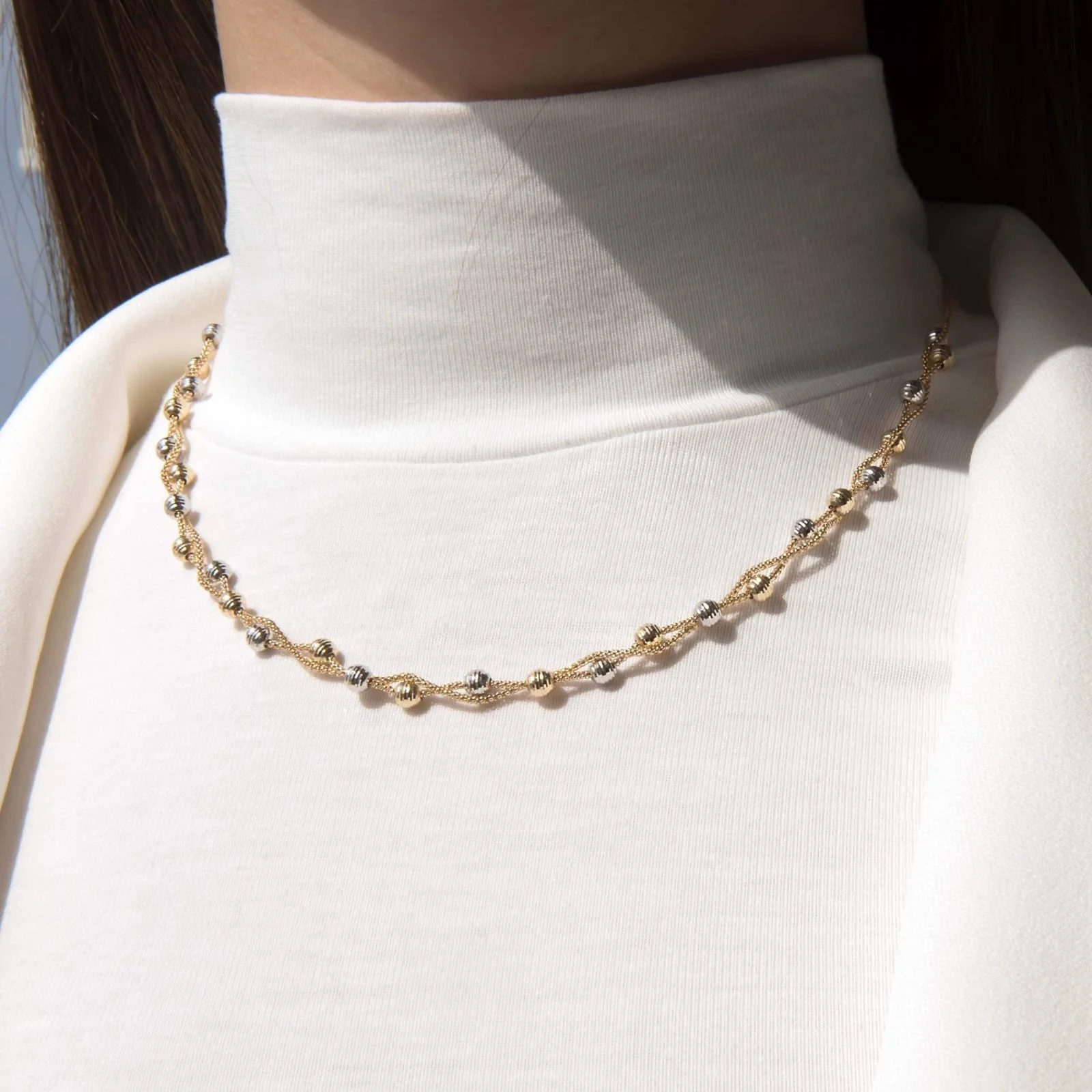 Two Tone Beaded Necklace — additional product image 2 from AntEva Crafts