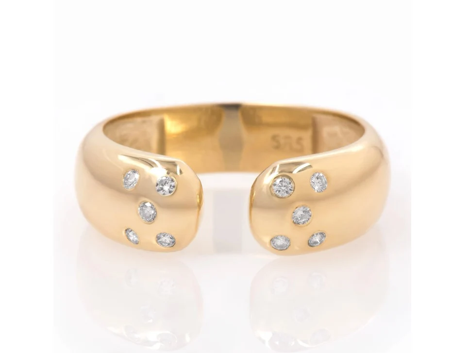 Open Diamond Ring with 10 Diamonds