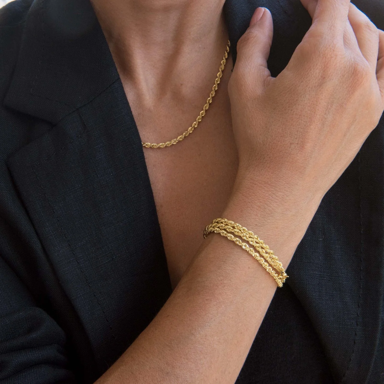 Rope Chain Gold Necklace — additional product image 7 from AntEva Crafts