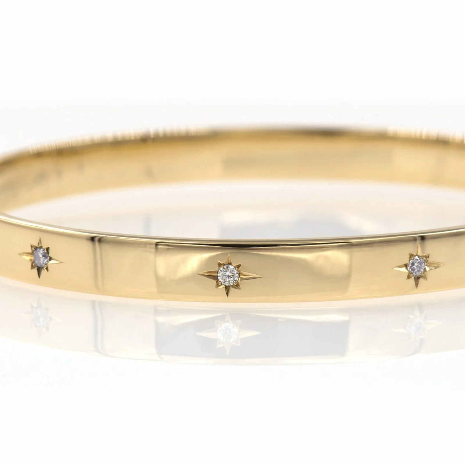 Diamond North Star Hinged Bracelet with 5 gems — additional product image 3 from AntEva Crafts