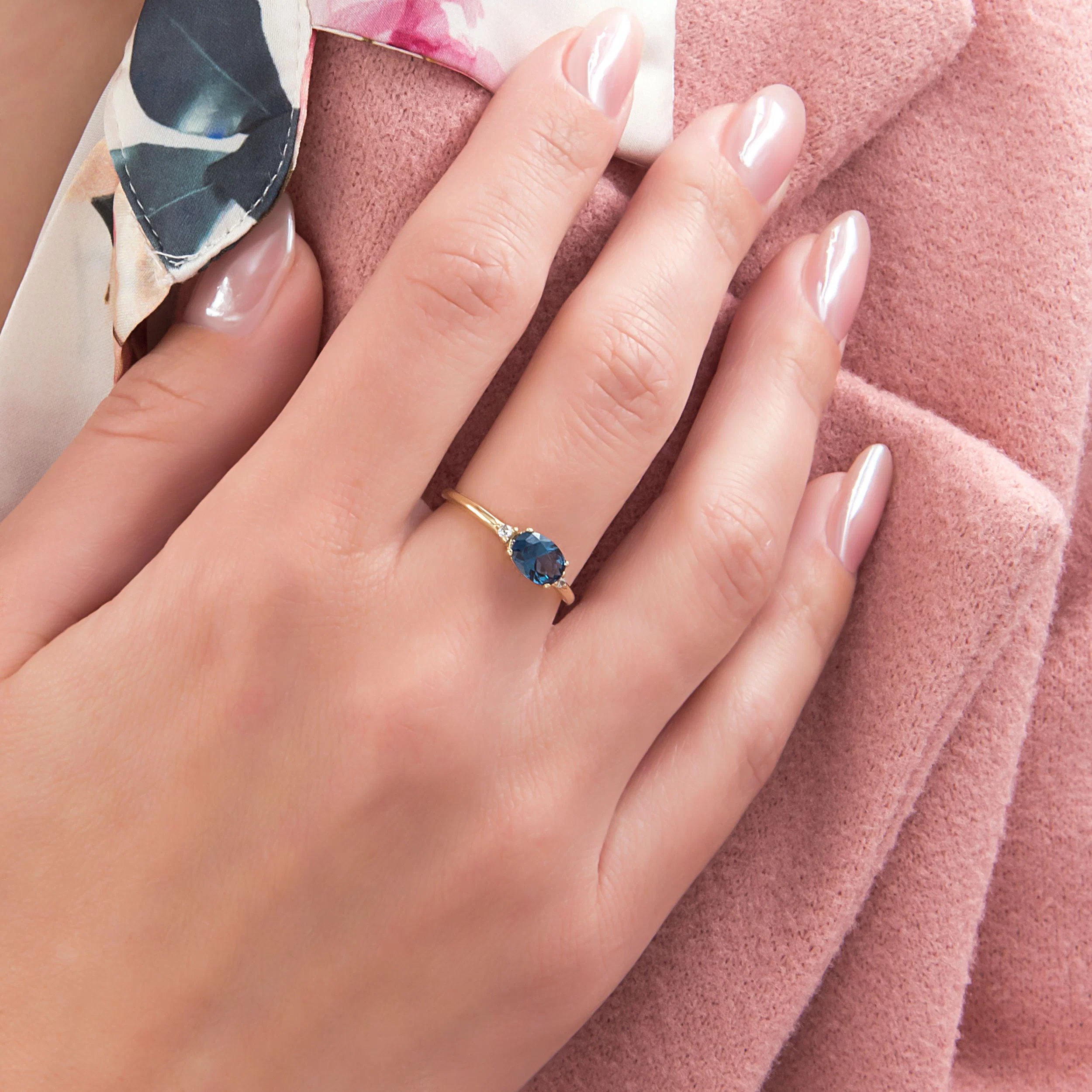 Personalized Oval Birthstone Ring — additional product image 2 from AntEva Crafts