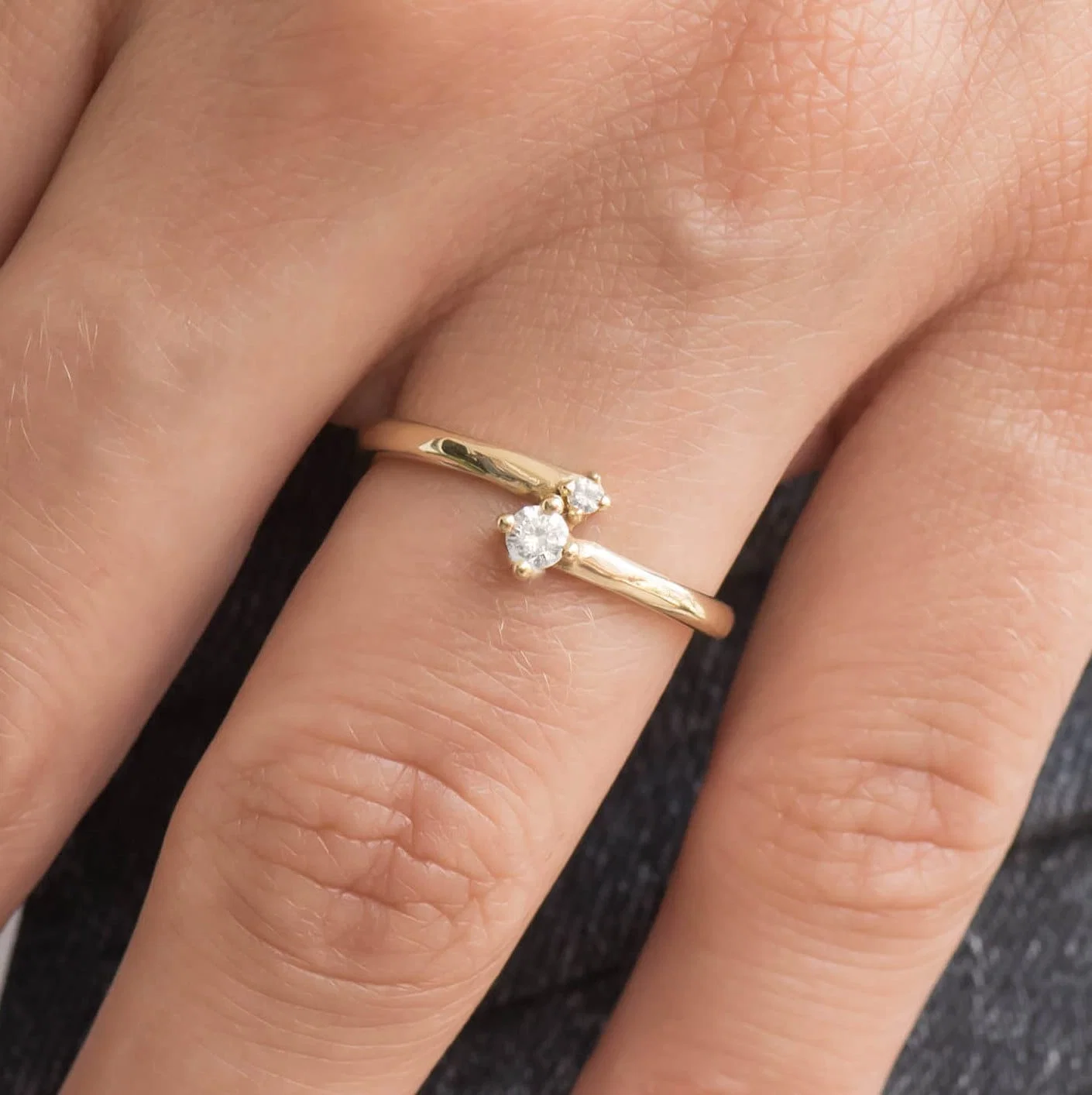 Diamond Bypass Ring — additional product image 4 from AntEva Crafts