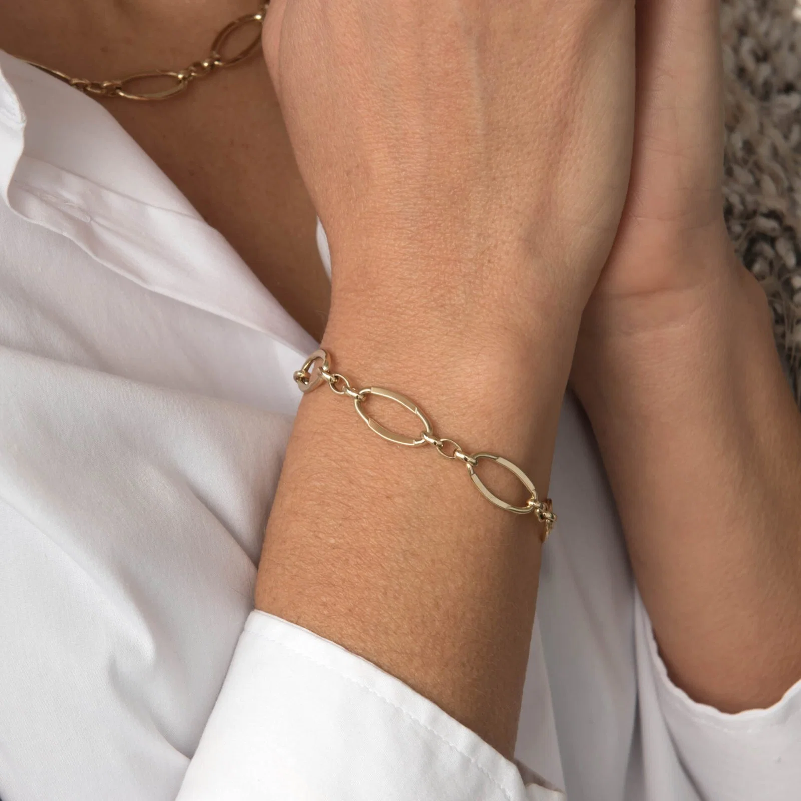 Oval Link Elongated Bracelet — additional product image 3 from AntEva Crafts