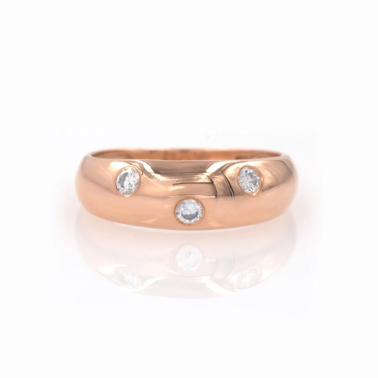 Dome Diamond Ring with 3 Diamonds — additional product image 4 from AntEva Crafts