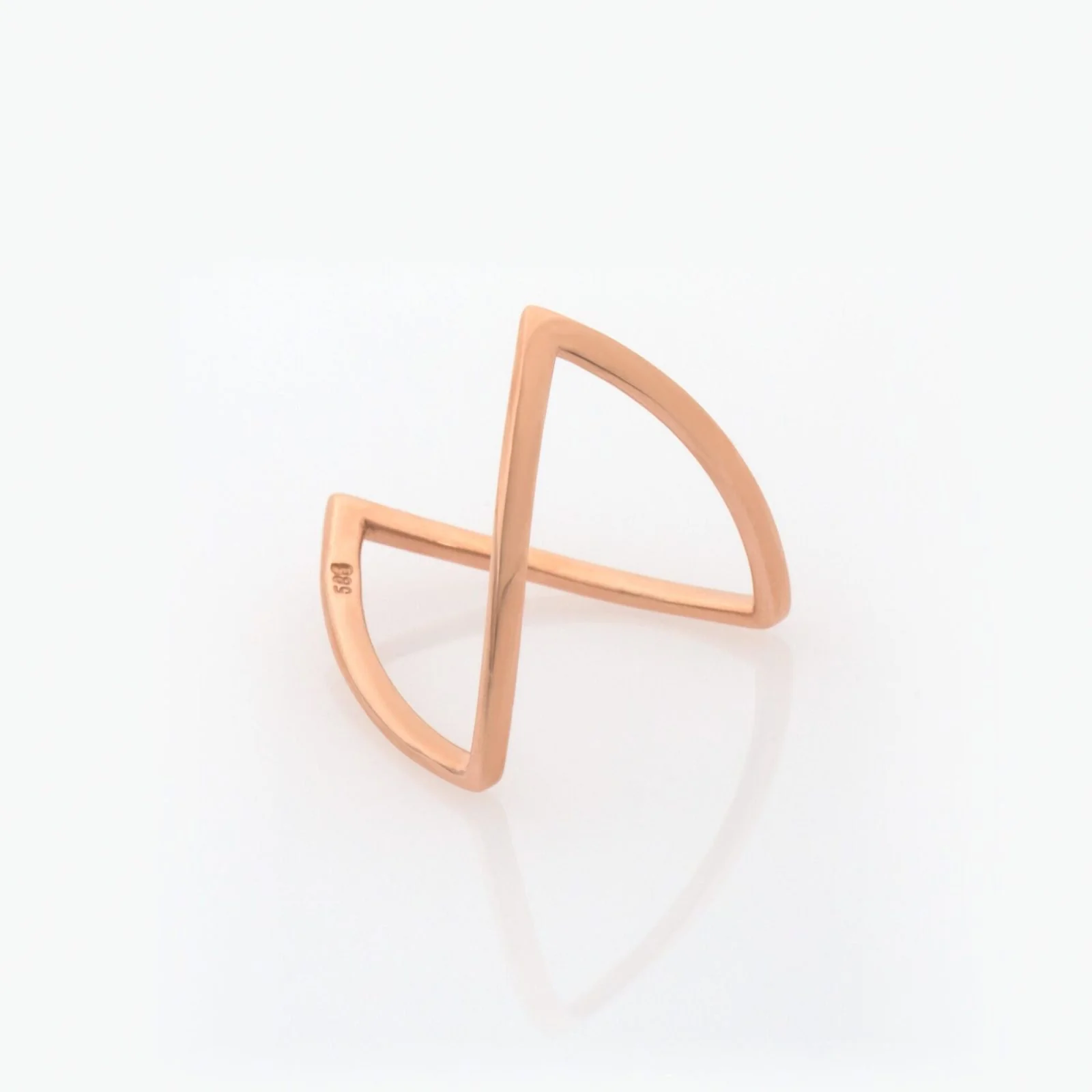 V shaped Chevron Gold Ring — additional product image 9 from AntEva Crafts
