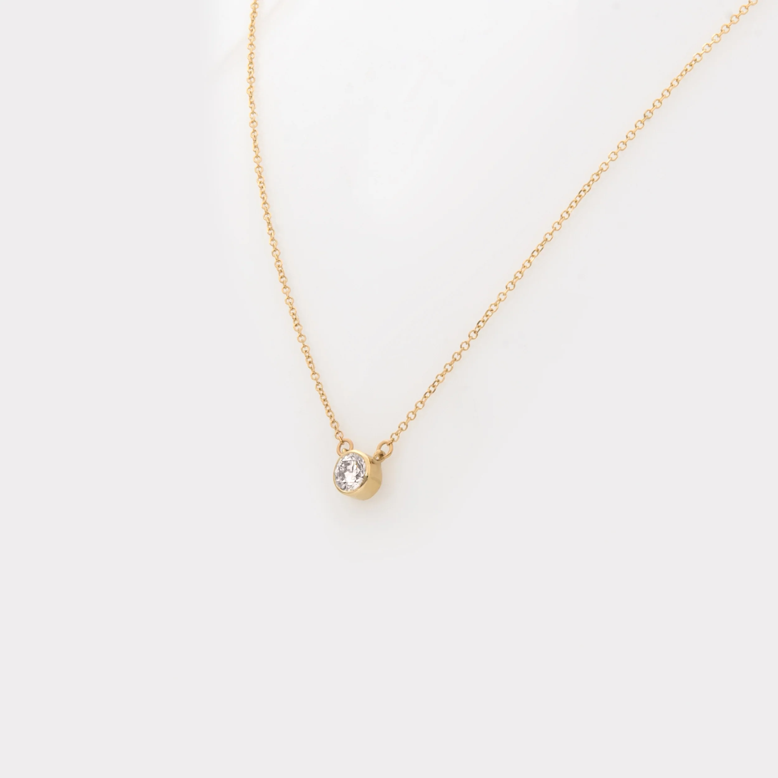 Diamond Solitaire Necklace with Excelent cut Round Lab Grown Diamond — additional product image 6 from AntEva Crafts