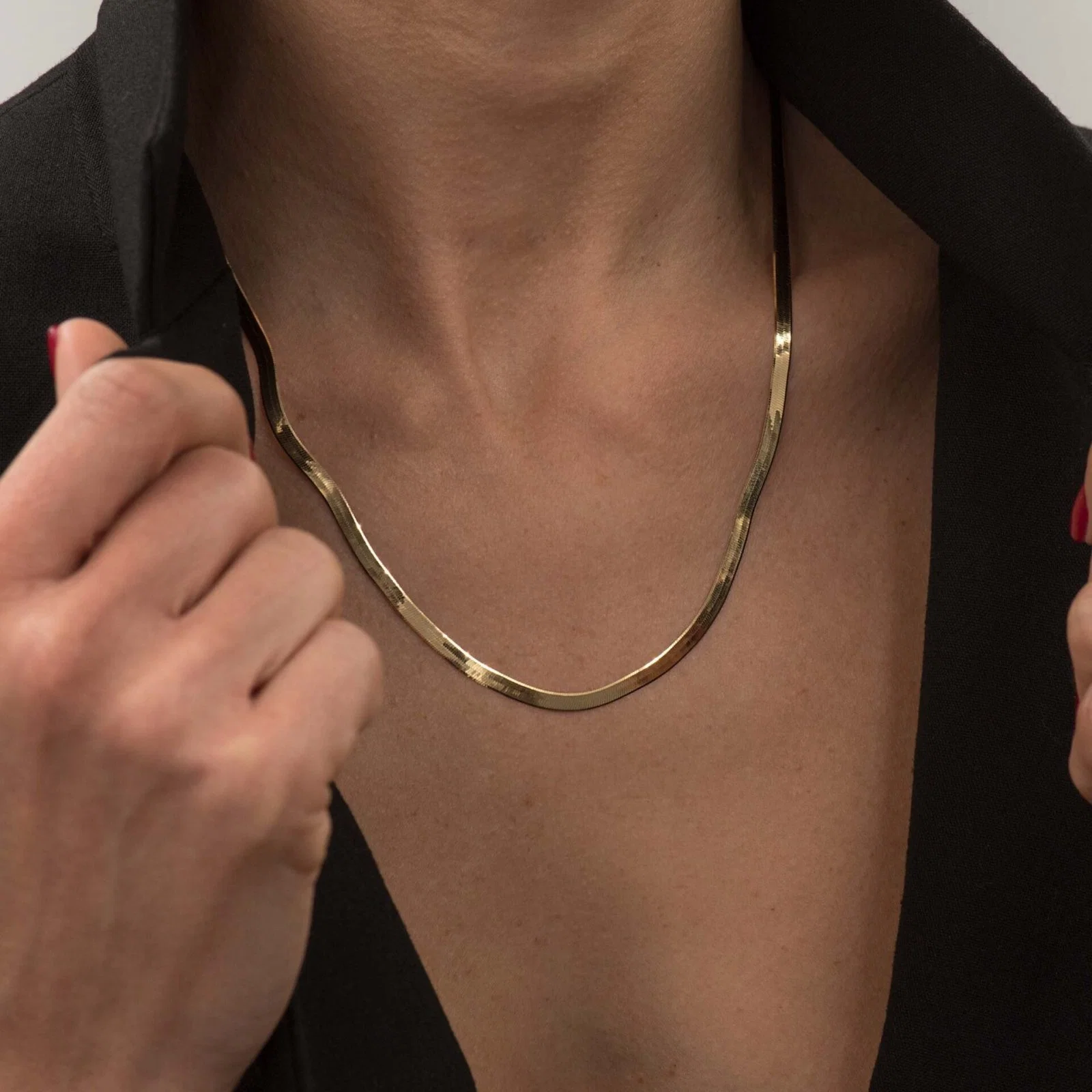 Herringbone Snake Chain 3.8mm — additional product image 3 from AntEva Crafts