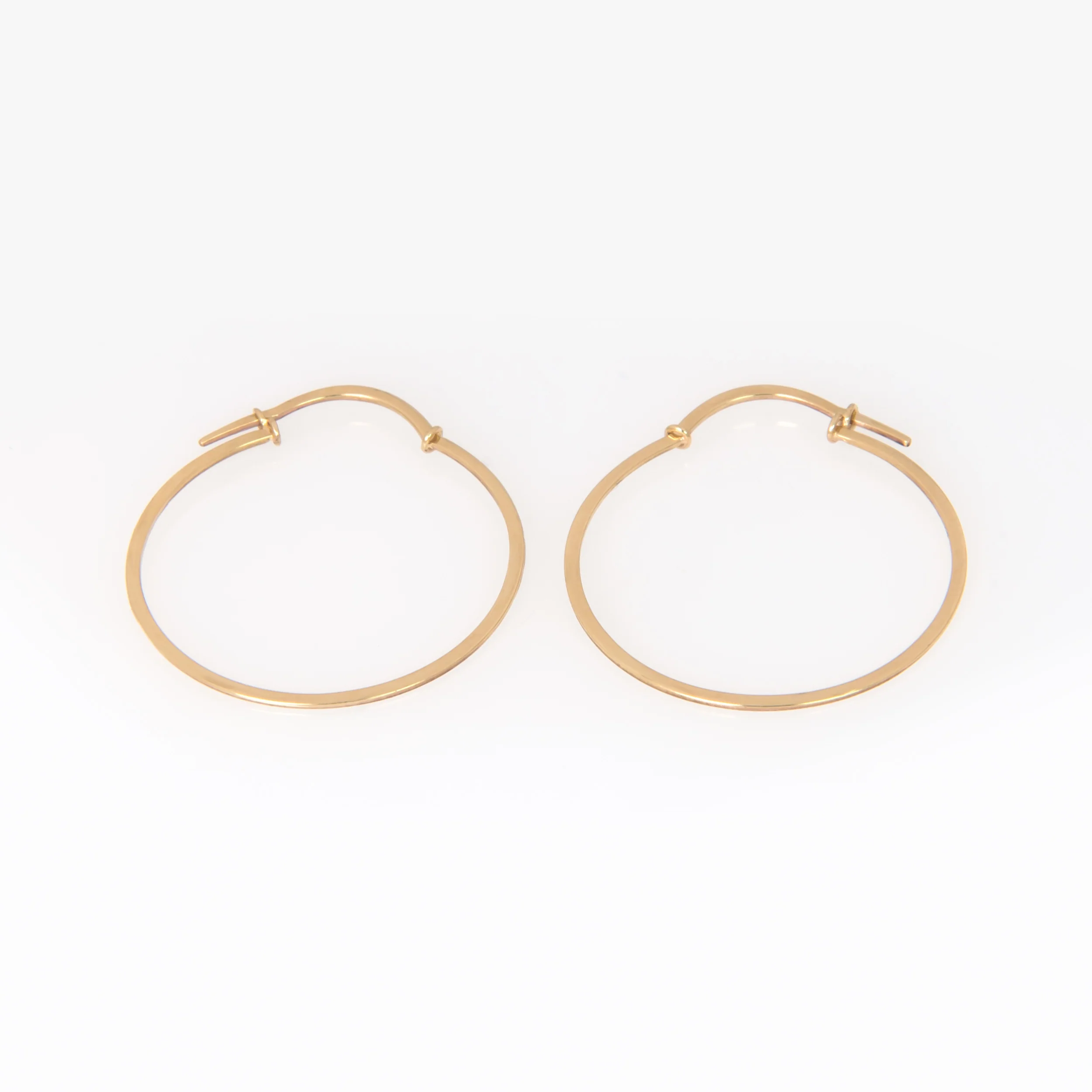 Solid Gold Hoop Earrings – Classic Minimalist Everyday Hoops — additional product image 4 from AntEva Crafts