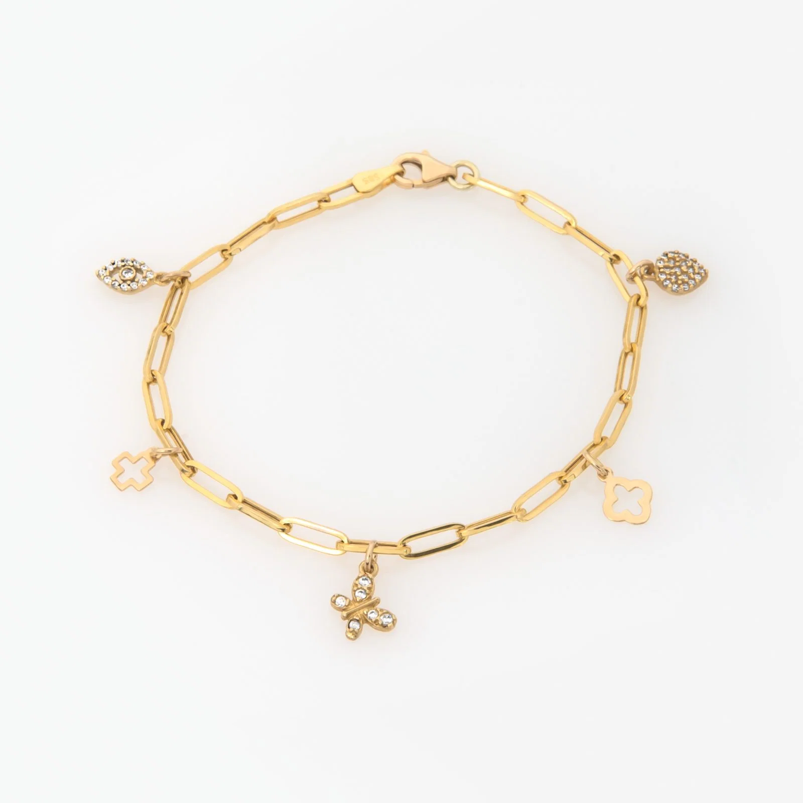 Chain Charm Bracelet with Butterfly Charm