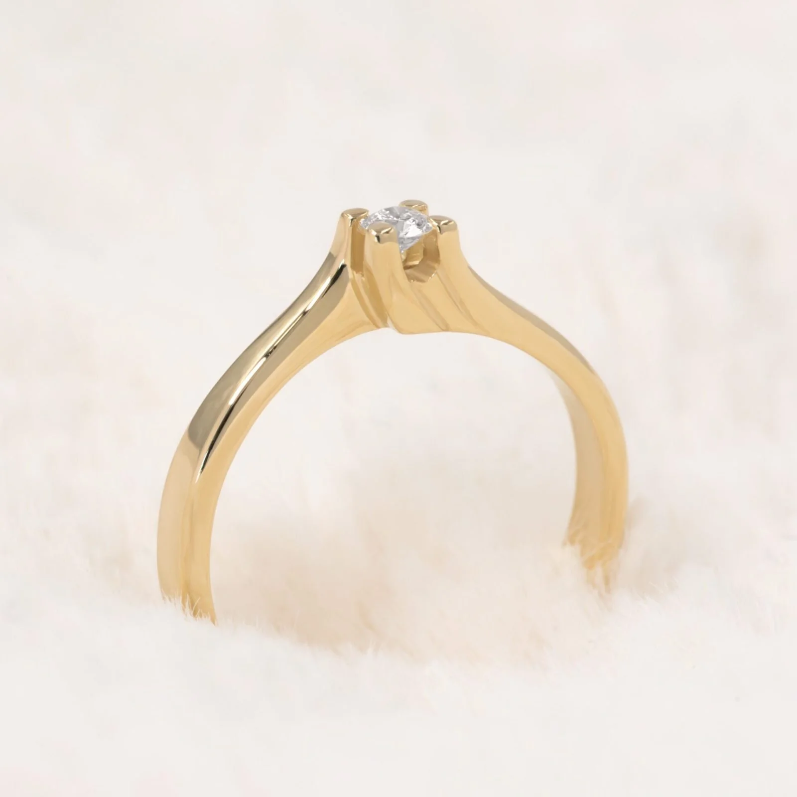 14k Diamond Solitaire Ring — additional product image 8 from AntEva Crafts