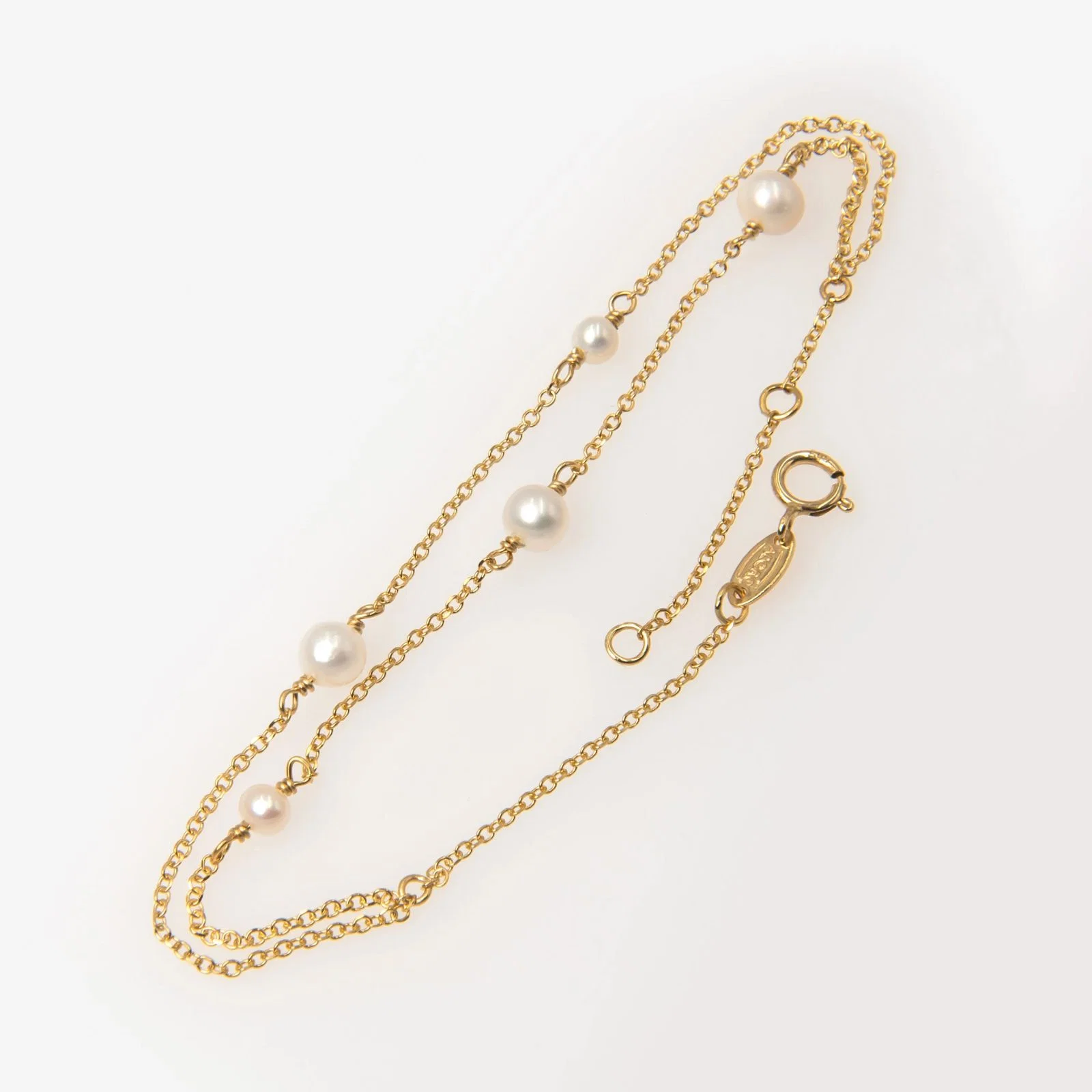 Double Row Chain Pearl Bracelet