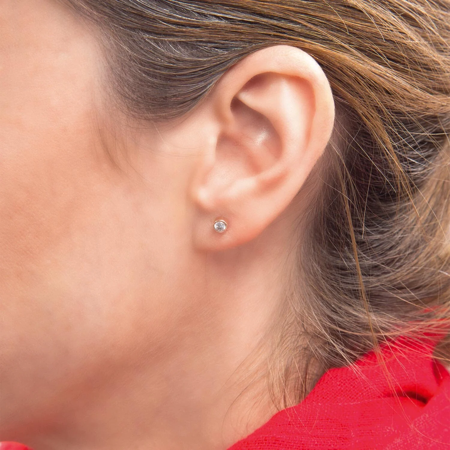 Diamond Stud Bezel Earrings — additional product image 4 from AntEva Crafts