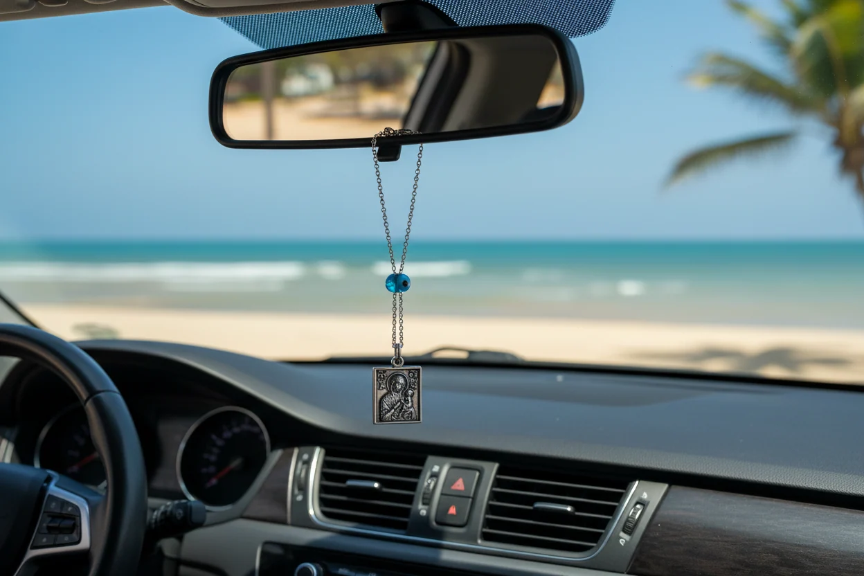 Holy Mary Protection Car Mirror Charm — additional product image 3 from AntEva Crafts