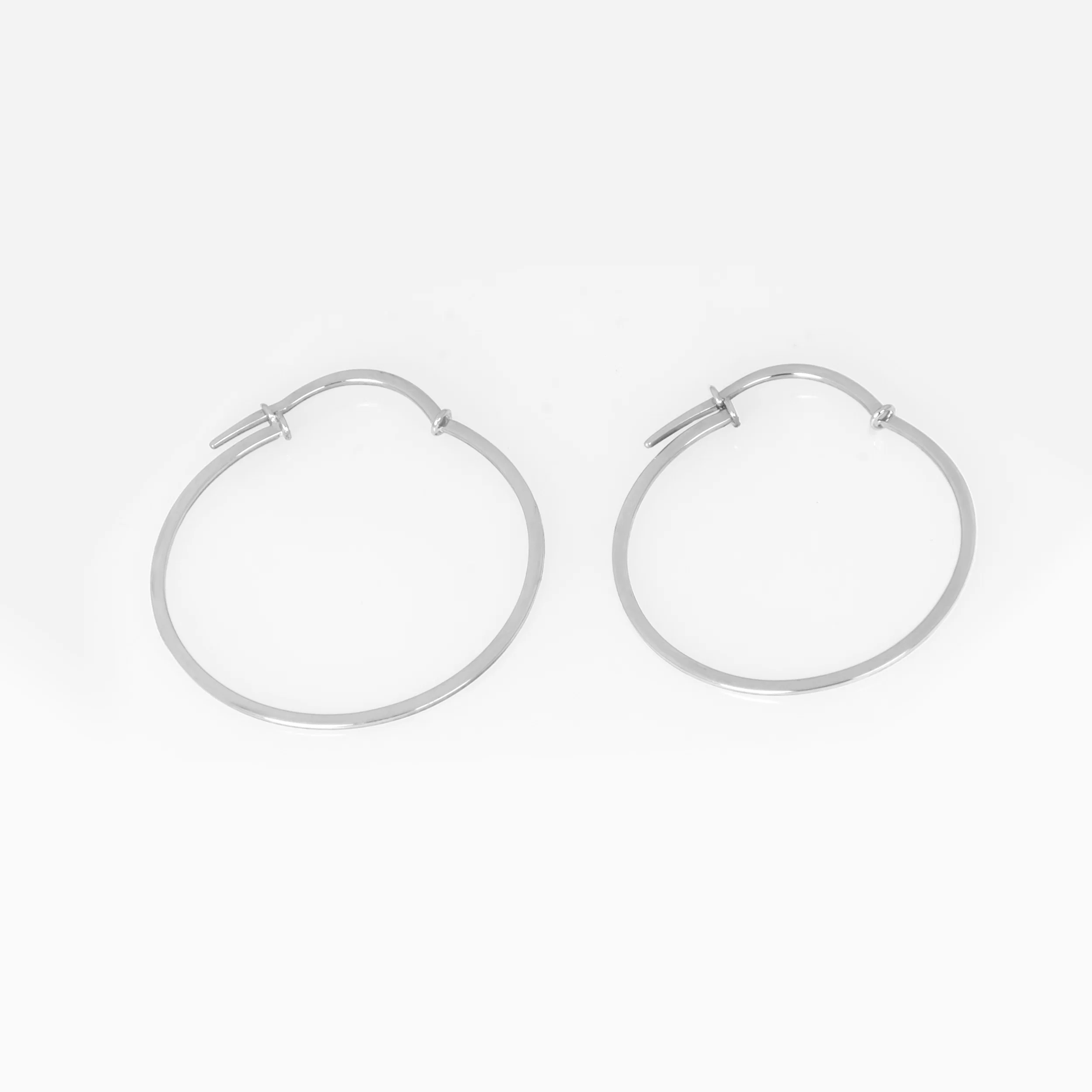 Solid Gold Hoop Earrings – Classic Minimalist Everyday Hoops — additional product image 5 from AntEva Crafts