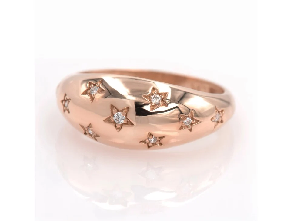 Diamond Starburst Ring with 9 Stones — additional product image 8 from AntEva Crafts