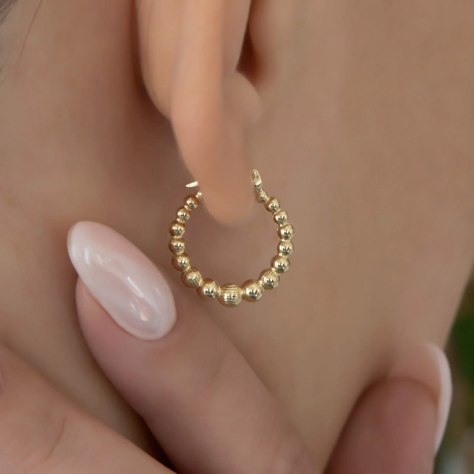 Hoop Ball Earrings — additional product image 3 from AntEva Crafts