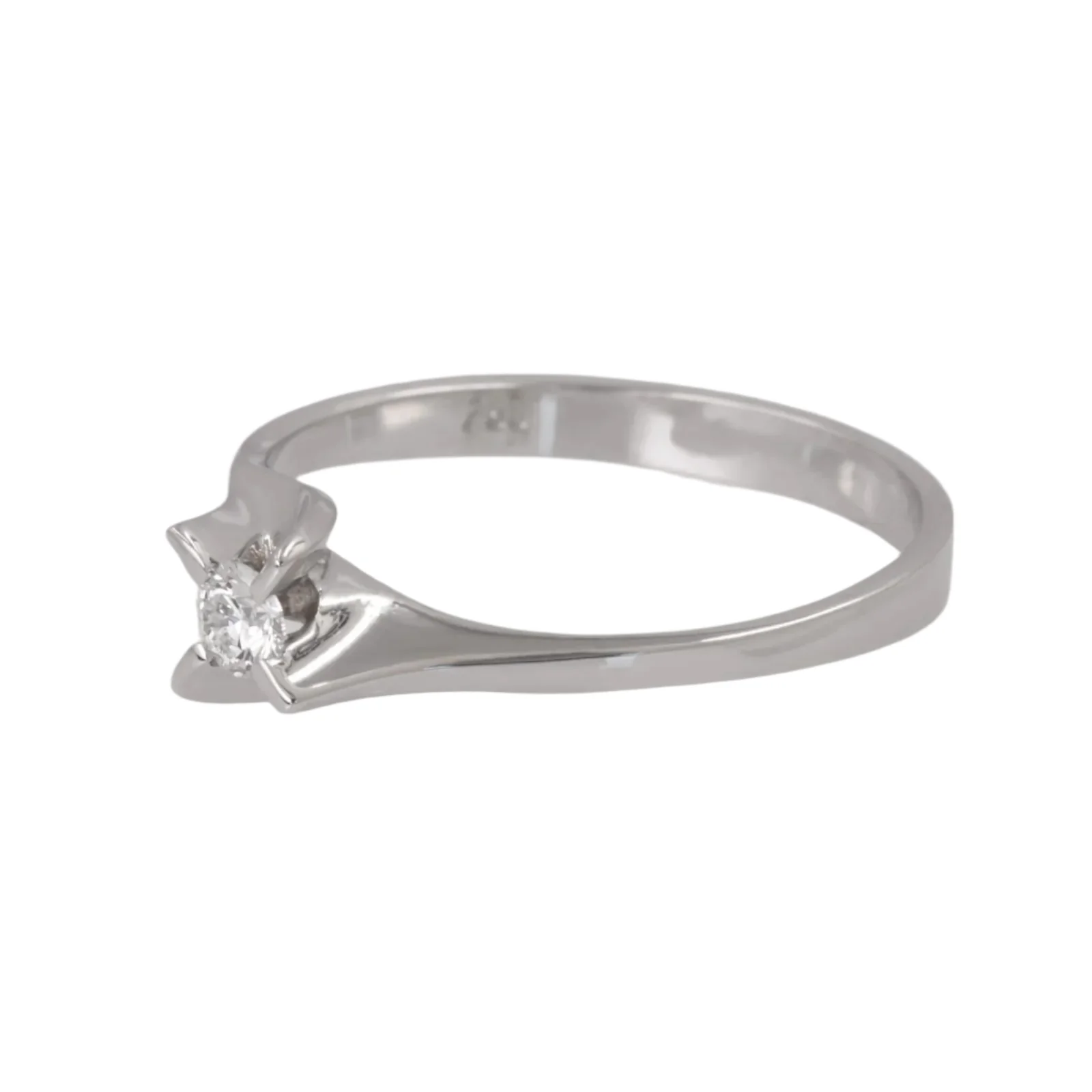 Diamond Solitaire White Gold 18k Ring