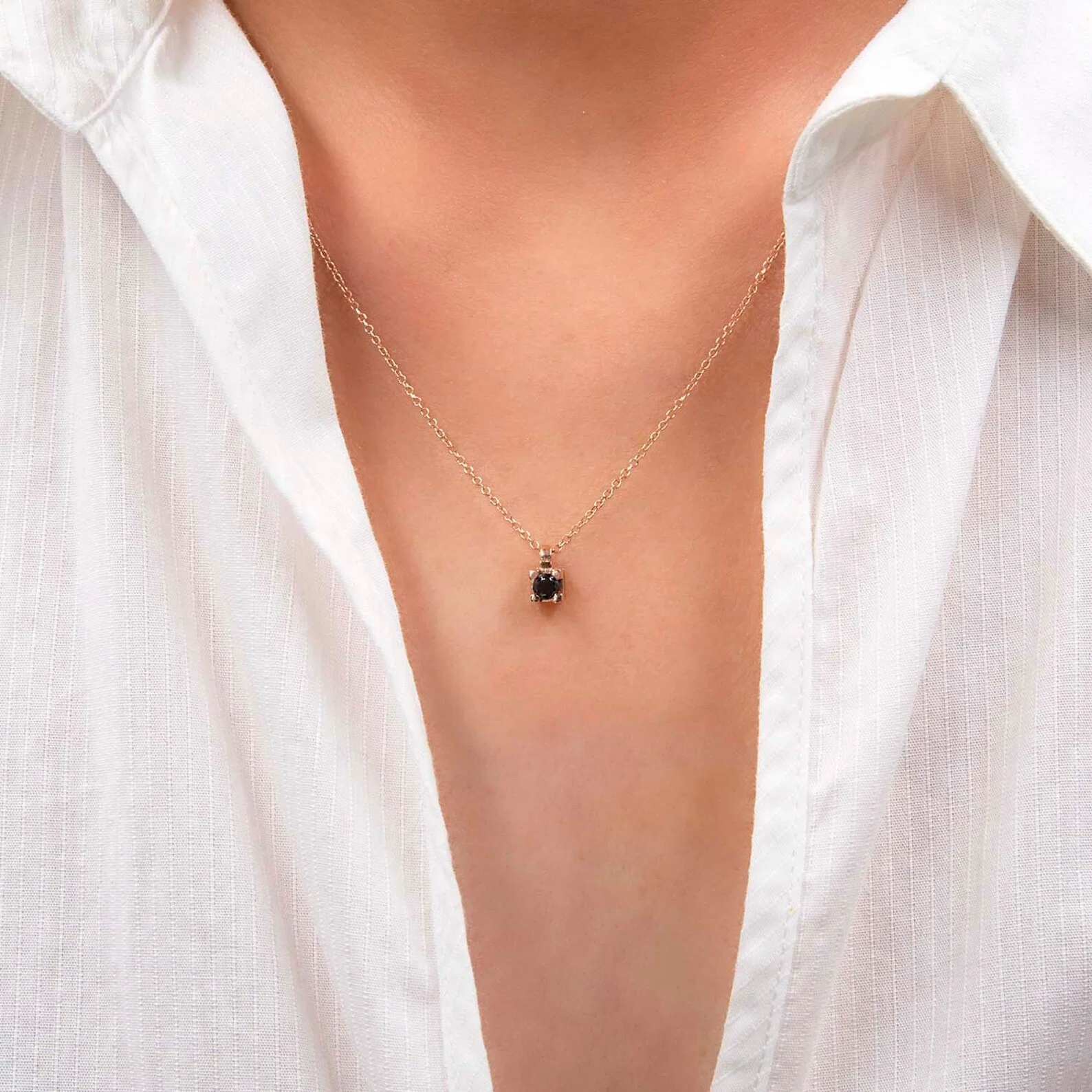 Gemstone Solitaire Necklace — additional product image 5 from AntEva Crafts