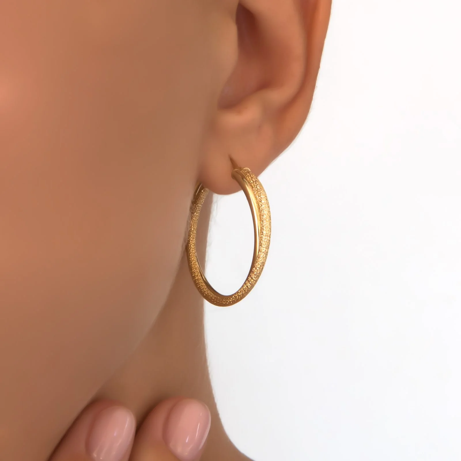 Diamond Cut Hoops Earrings — additional product image 3 from AntEva Crafts