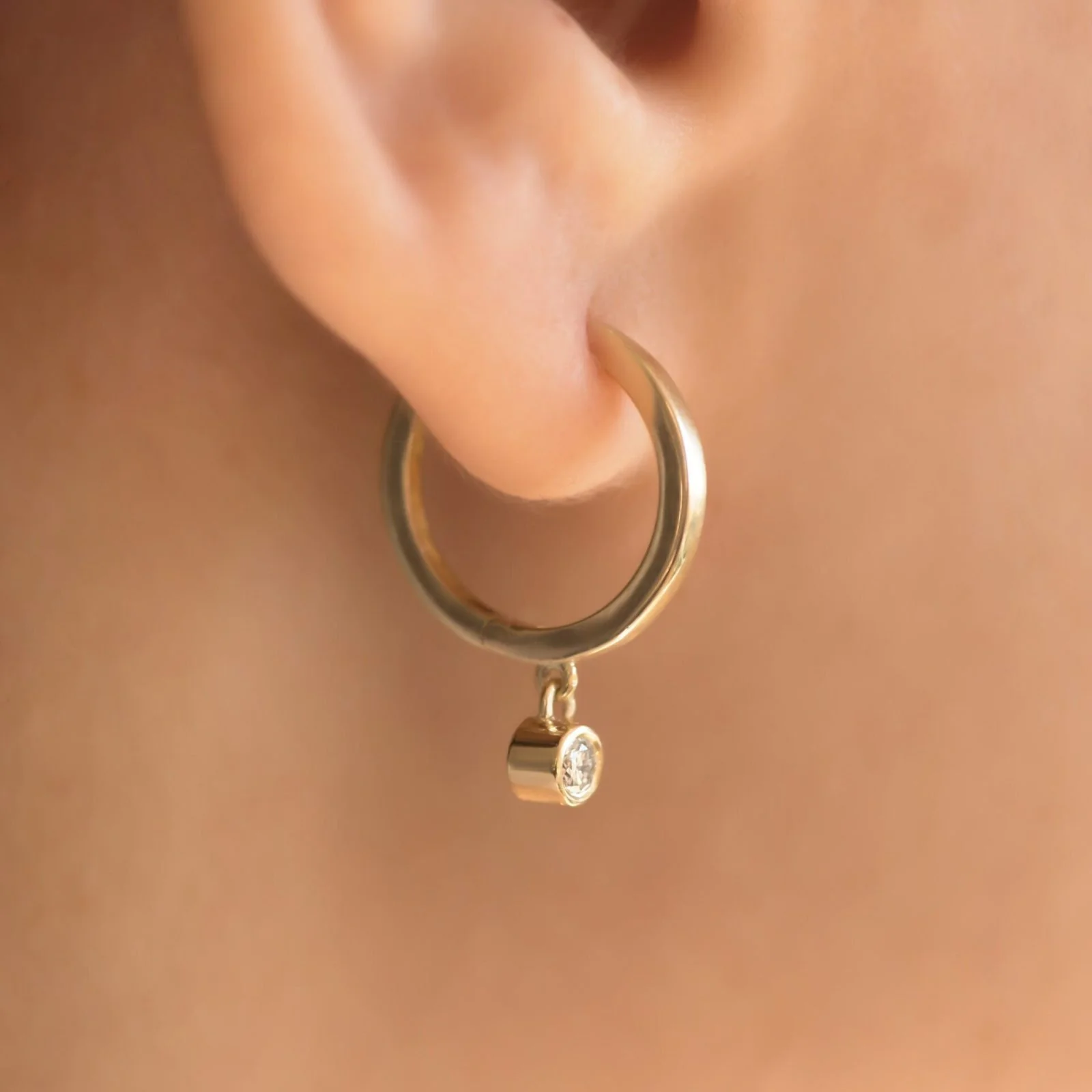 Diamond Hoop Earrings — additional product image 2 from AntEva Crafts