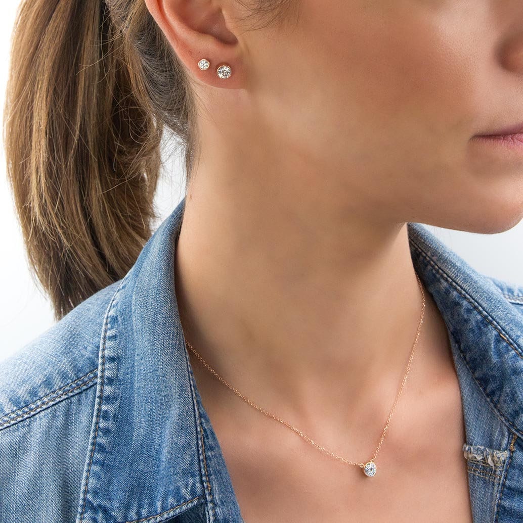Single Diamond Necklace — additional product image 5 from AntEva Crafts