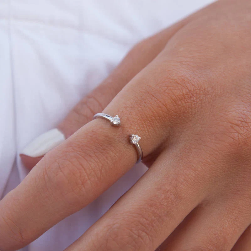Double Open Diamond Ring — additional product image 5 from AntEva Crafts