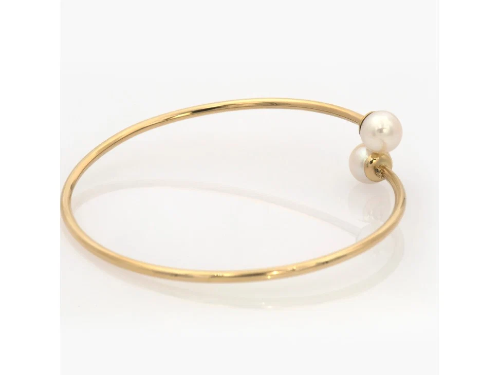 Gold Pearl Open Cuff Bracelet — additional product image 3 from AntEva Crafts