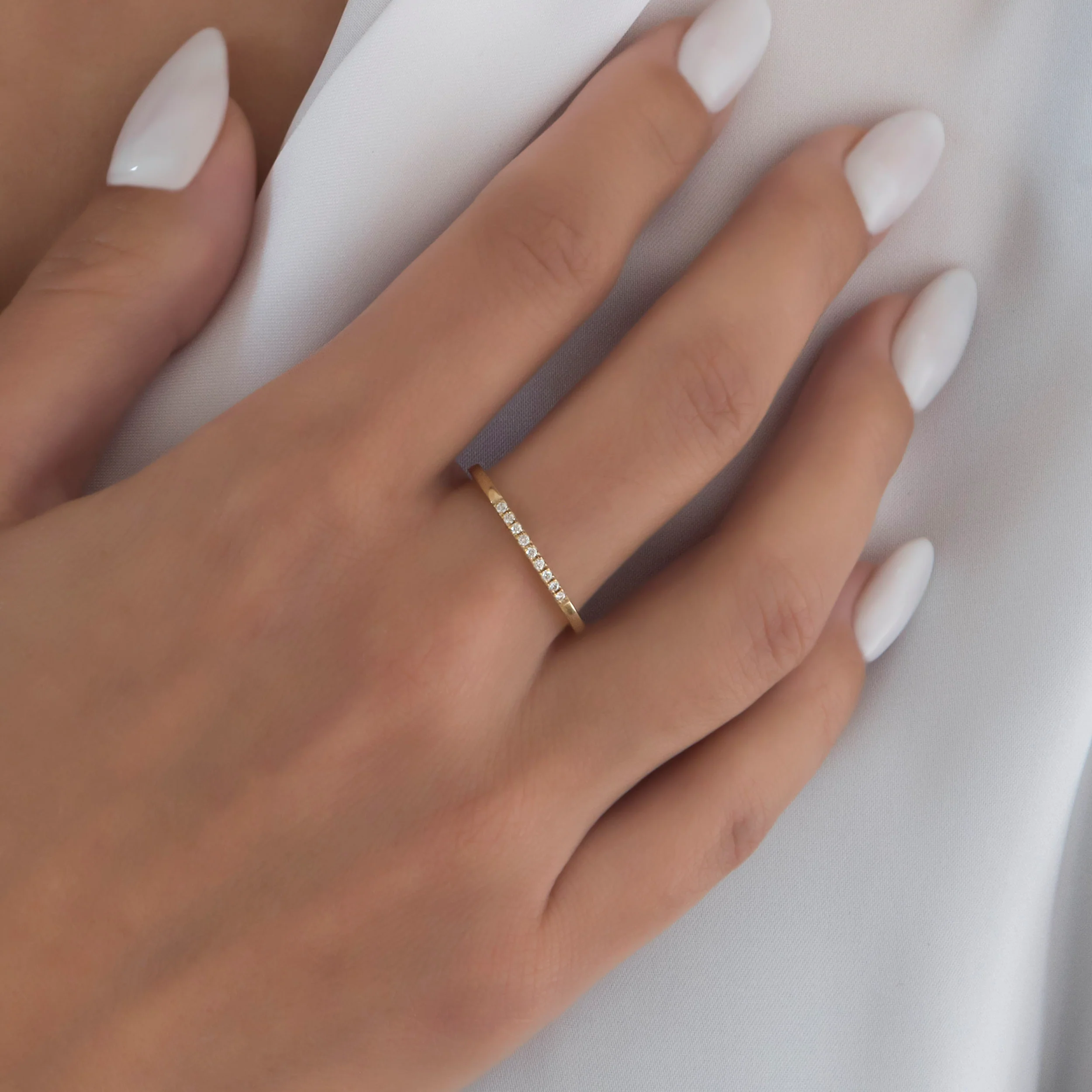Diamond Dainty Ring 1.4mm — additional product image 2 from AntEva Crafts