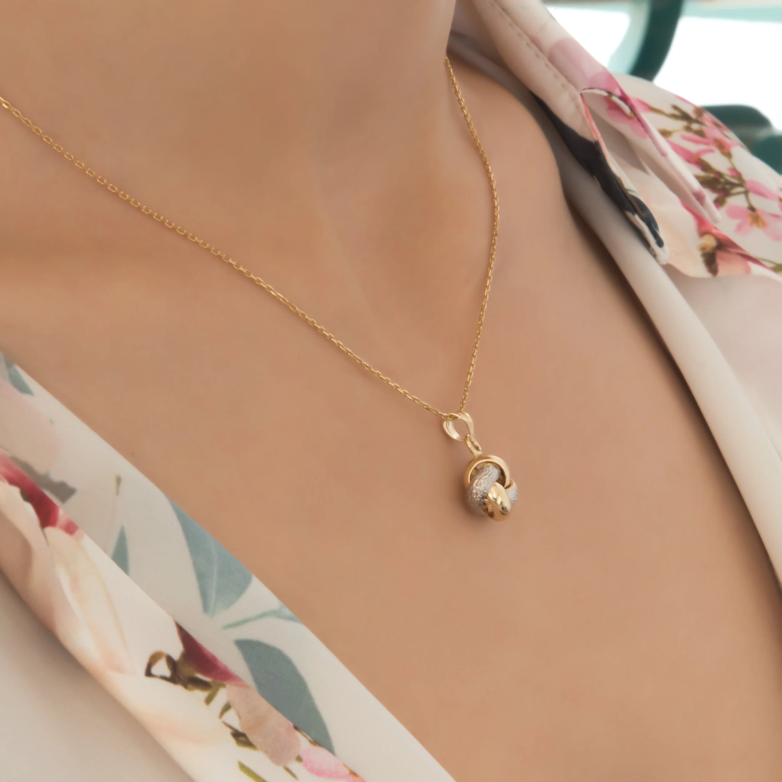 Two-Τone Knot Necklace — additional product image 4 from AntEva Crafts